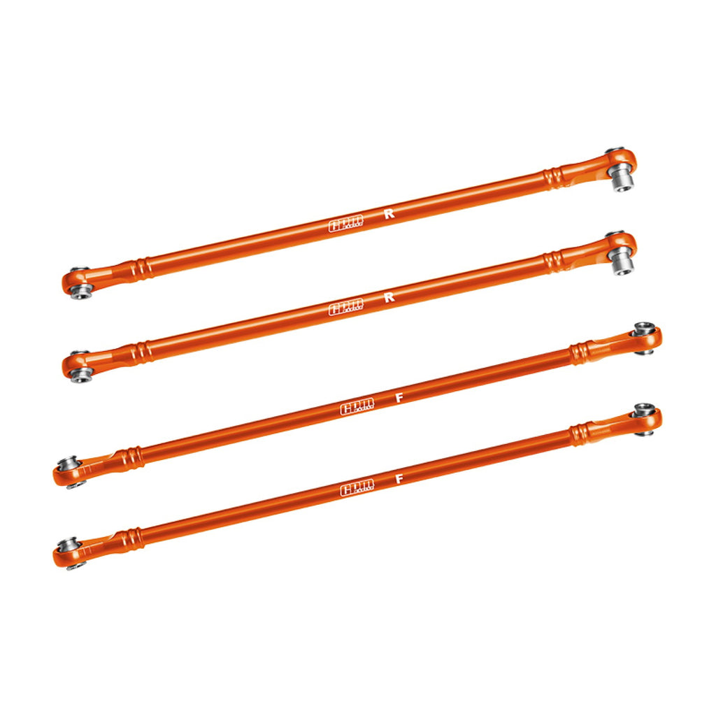 Aluminum 7075-T6 Alloy Upper Link Bar Set For Vanquish 1:10 H10 Optic Kit / Yokohama RTR / Sparco RTR Rock Crawler Upgrades - Orange