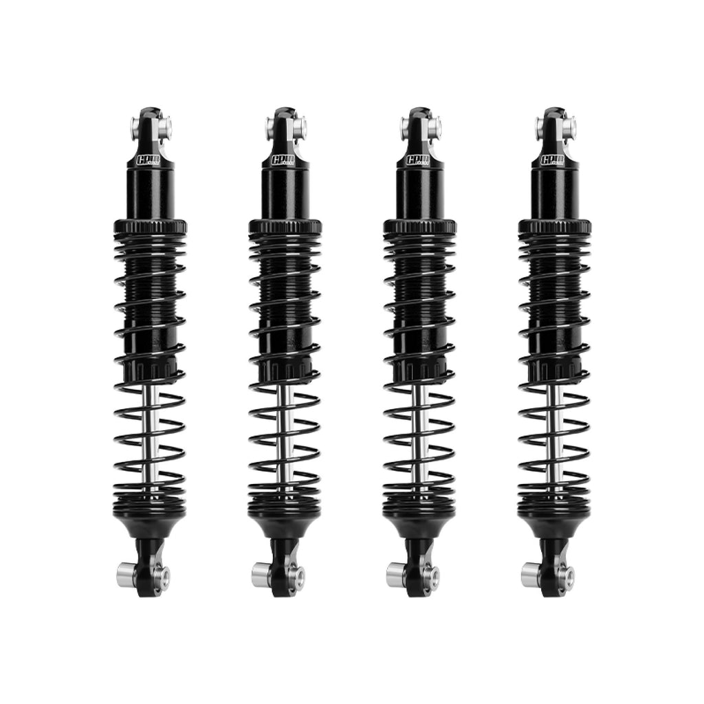 Aluminum 6061-T6 Alloy Front and Rear Adjustable Progressive 89mm Spring Damper Shock Absorber 4Pc Set For Vanquish 1:10 H10 Optic Kit / Yokohama RTR / Sparco RTR Rock Crawler Upgrades - Black