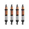 Aluminum 6061-T6 Alloy Front and Rear Adjustable Progressive 89mm Spring Damper Shock Absorber 4Pc Set For Vanquish 1:10 H10 Optic Kit / Yokohama RTR / Sparco RTR Rock Crawler Upgrades - Orange