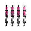 Aluminum 6061-T6 Alloy Front and Rear Adjustable Progressive 89mm Spring Damper Shock Absorber 4Pc Set For Vanquish 1:10 H10 Optic Kit / Yokohama RTR / Sparco RTR Rock Crawler Upgrades - Pink
