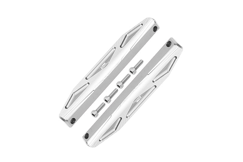 Aluminum Chassis Nerf Bars (Silver Inlay A Version) For Traxxas HOSS 4X4 VXL 90076-4 - 6Pc Set Silver