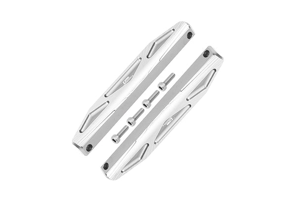 Aluminum Chassis Nerf Bars (Silver Inlay A Version) For Traxxas HOSS 4X4 VXL 90076-4 - 6Pc Set Silver