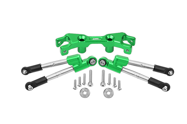 Aluminum Rear Tie Rods With Stabilizer For 1/10 Traxxas HOSS 4X4 VXL 90076-4 - 13Pc Set Green