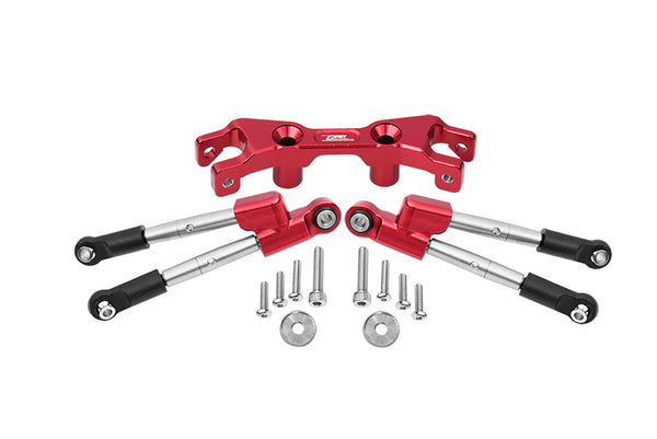 Aluminum Rear Tie Rods With Stabilizer For 1/10 Traxxas HOSS 4X4 VXL 90076-4 - 13Pc Set Red