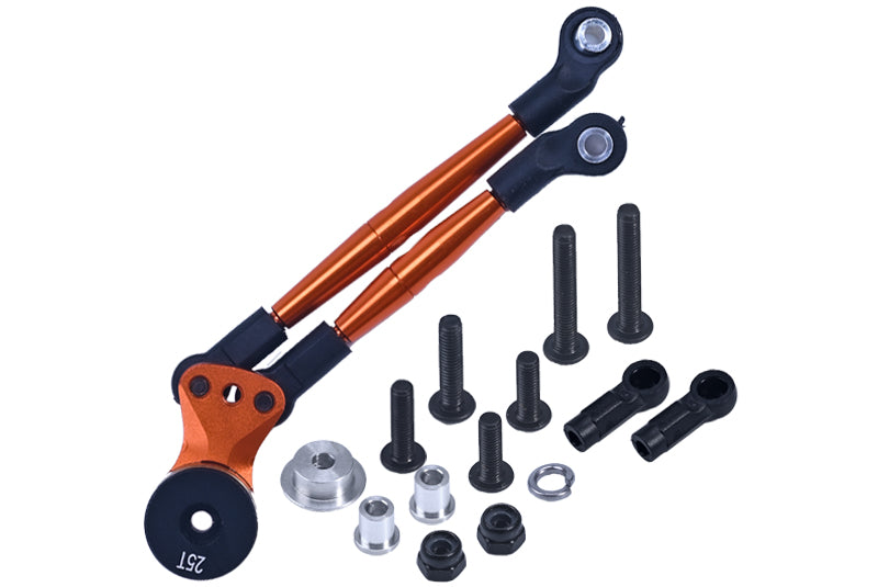 Tamiya Lunch Box Aluminum Hi-Torque Servo Saver 25T With Aluminum Tie Rod - 1 Set Orange