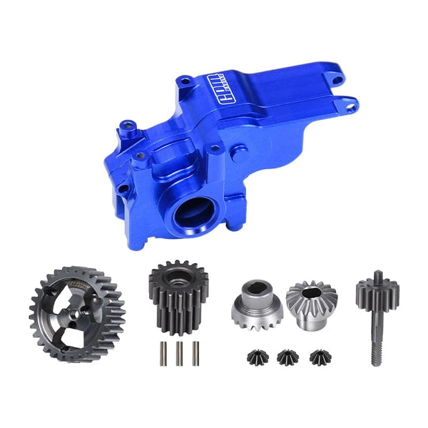 Aluminum 7075 Alloy Transmission Case + 40Cr Steel Transmission Gear Set For LOSI 1/24 Micro-B 2WD Buggy RTR-LOS00007 Upgrades - Blue