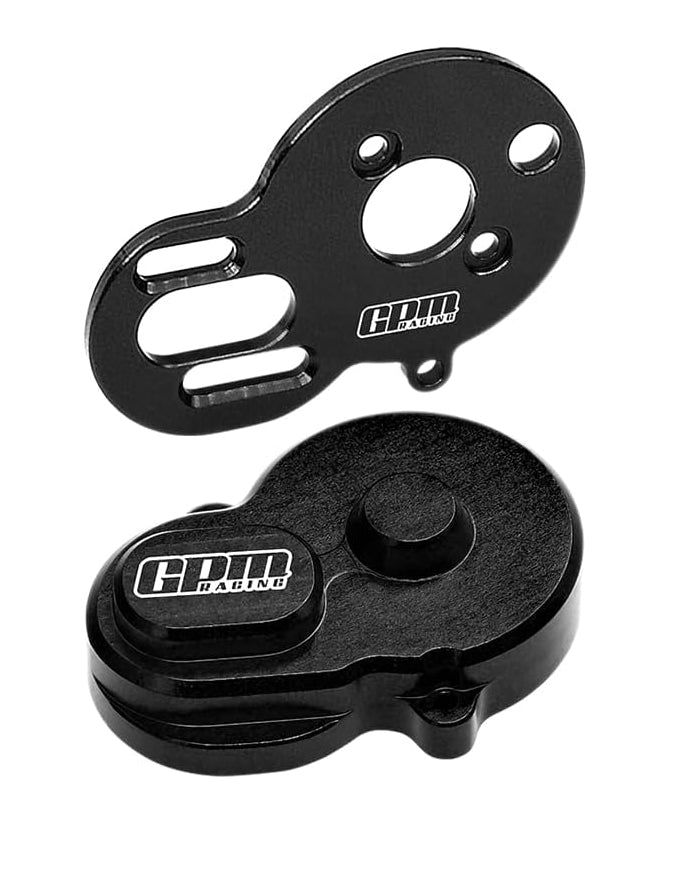 Aluminum 7075 Alloy Motor Plate & Rear Main Gear Cover For LOSI 1/24 Micro-B 2WD Buggy RTR-LOS00007 Upgrade Parts - Black