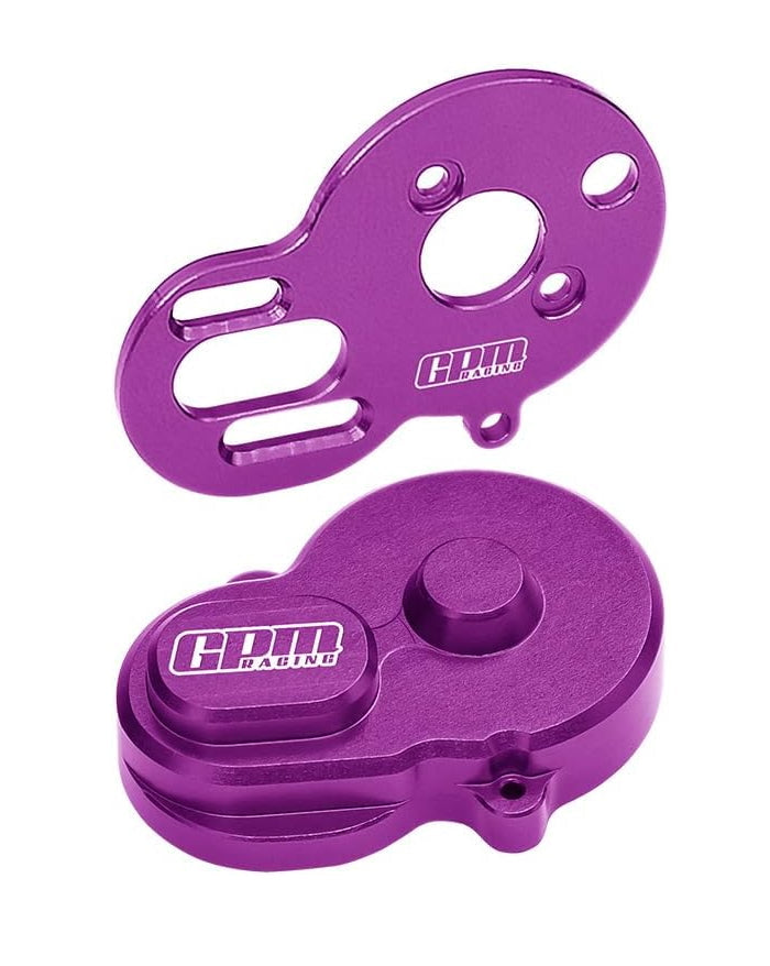 Aluminum 7075 Alloy Motor Plate & Rear Main Gear Cover For LOSI 1/24 Micro-B 2WD Buggy RTR-LOS00007 Upgrade Parts - Purple