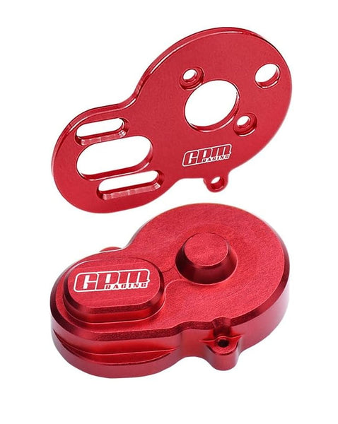Aluminum 7075 Alloy Motor Plate & Rear Main Gear Cover For LOSI 1/24 Micro-B 2WD Buggy RTR-LOS00007 Upgrade Parts - Red
