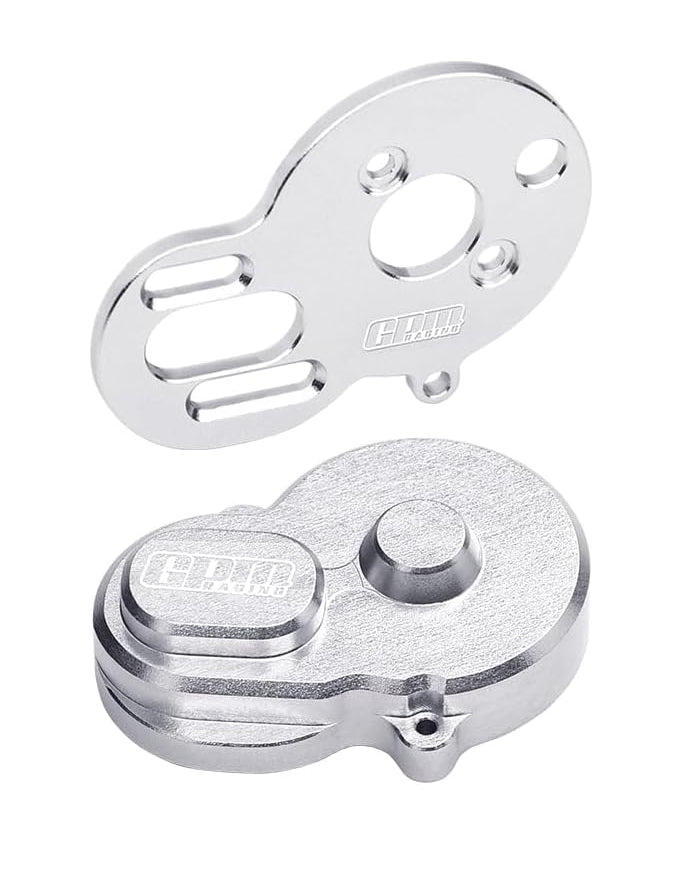 Aluminum 7075 Alloy Motor Plate & Rear Main Gear Cover For LOSI 1/24 Micro-B 2WD Buggy RTR-LOS00007 Upgrade Parts - Silver