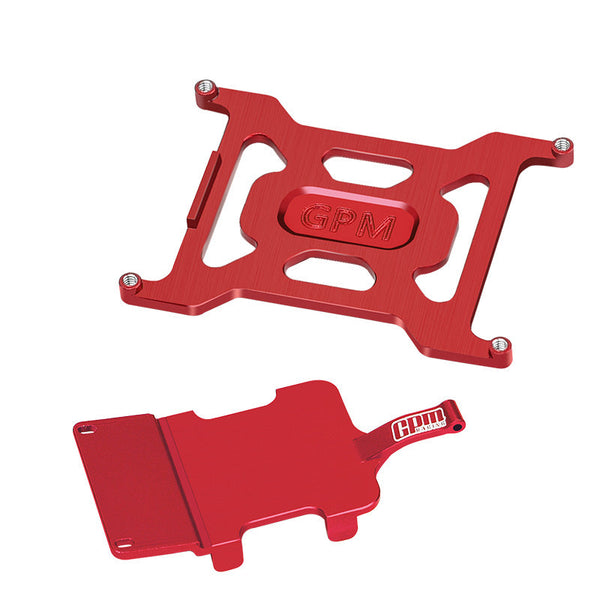 Aluminum 7075 Alloy Battery Holder & Electronics And Receiver Mounting Plate For LOSI 1/24 Micro-B 2WD Buggy RTR-LOS00007 Upgrades - Red