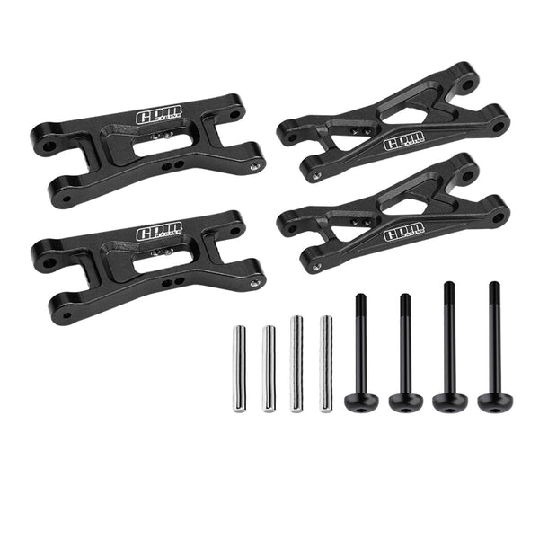 7075 Alloy Front & Rear Lower Arms Aluminium Upgrade Combo for LOSI 1:24 Micro-B 2WD Buggy RTR-LOS00007 / 1:28 Micro-T 2S 2WD RTR Stadium Truck-LOS-1392 Upgrades - Black