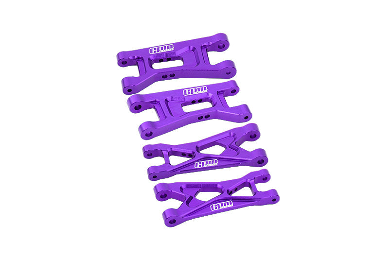 Aluminum 7075 Alloy Front & Rear Lower Arms Aluminum Combo Set For LOSI 1/24 Micro-B 2WD Buggy RTR-LOS00007 Upgrades - Purple