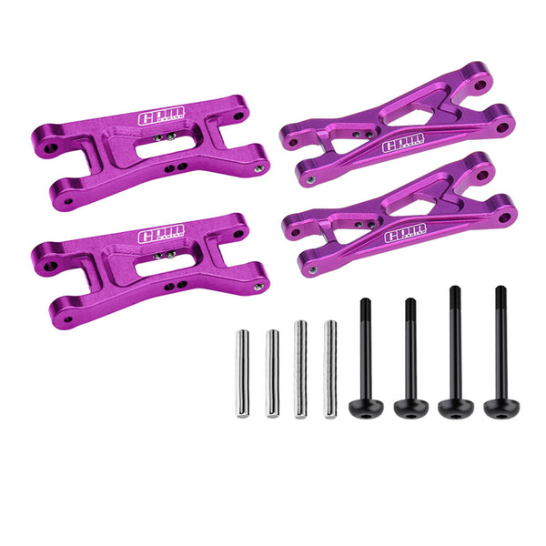 Aluminium 7075 Alloy Front & Rear Lower Arms Aluminium Combo Set for LOSI 1:24 Micro-B 2WD Buggy RTR-LOS00007 / 1:28 Micro-T 2S 2WD RTR Stadium Truck-LOS-1392 Upgrades - Purple
