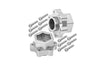Aluminum Hex Adapters Converter (+10mm) For Losi 1:8 LMT 4WD Solid Axle Monster Truck LOS04022 / LMT Grave Digger / Son-uva Digger LOS04021 / TLR Tuned LMT Kit LOS04027 Upgrades - 14Pc Set Silver