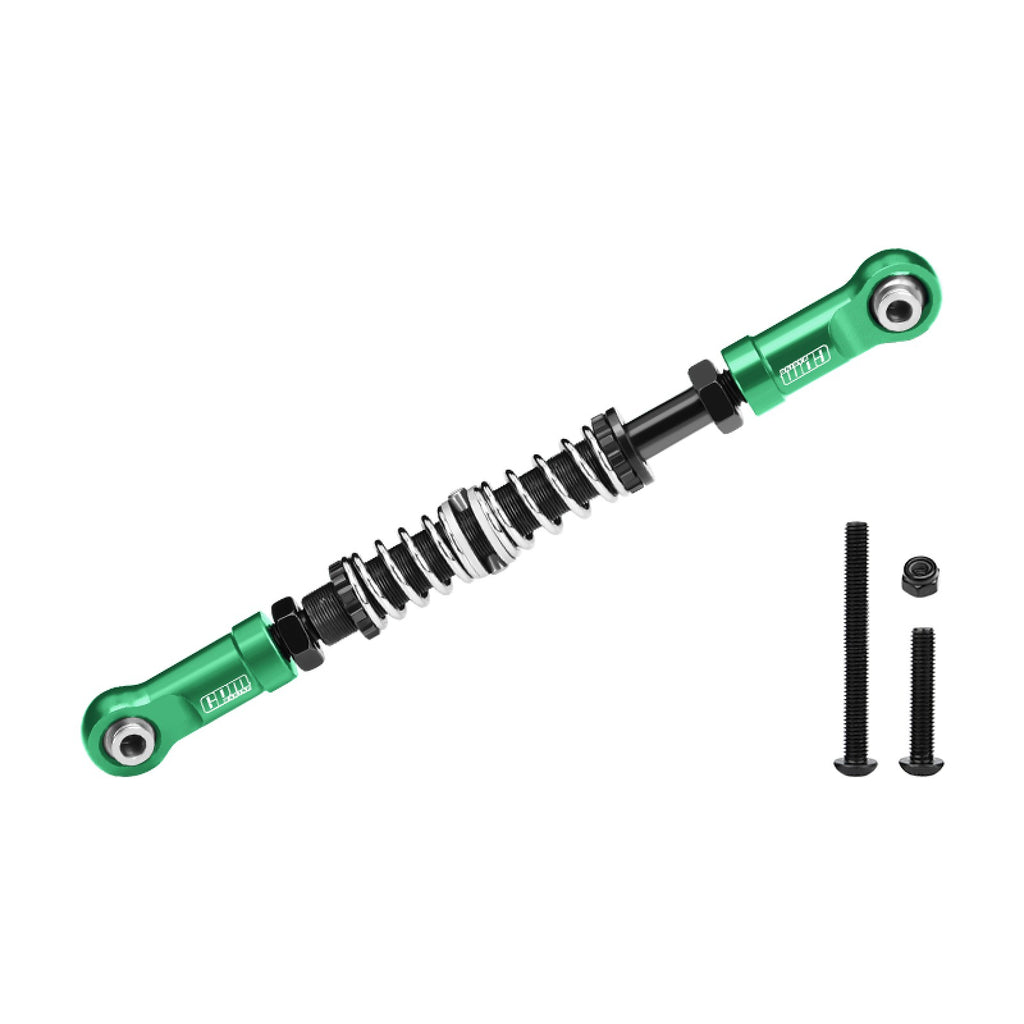Aluminum 7075-T6 Alloy Servo Steering Link Adjustable Length / Spring Force For Losi 1:8 LMT 1.0 / 2.0 / 1:10 TLR TUNED LMT Monster Truck Upgrades - Green