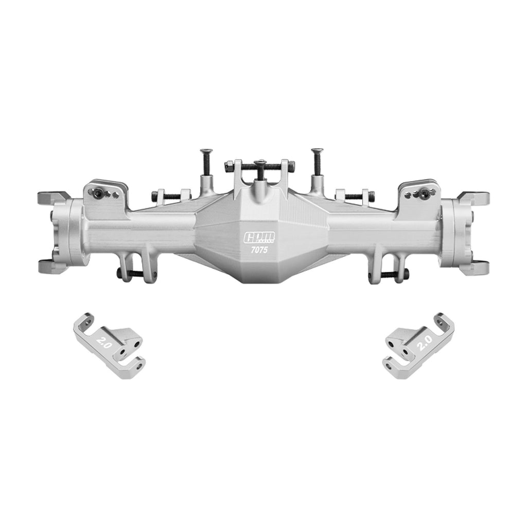 Aluminum 7075-T6 Alloy Quick Release Front Axle Housing Set For Losi 1:8 LMT 1.0 2.0 / 1:10 TLR Tuned LMT Solid Axle Monster Truck Upgrades - Silver