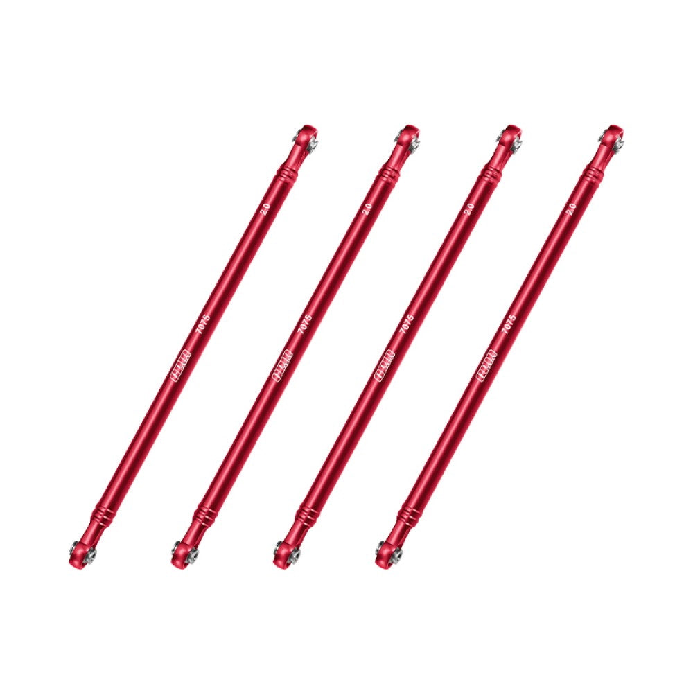 Aluminum 7075-T6 Alloy Upper Link Bar Set For LOSI 1/8 LMT 2.0 Grave Digger 4X4 Solid Axle Brushless Monster Truck-LOS04028 Upgrades - Red