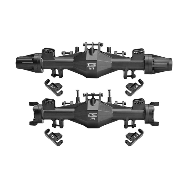Aluminum 7075-T6 Alloy Quick Release Front & Rear Axle Housing Set For Losi 1:8 LMT 2.0 / 1:10 TLR Tuned LMT Monster Truck Upgrades - Black