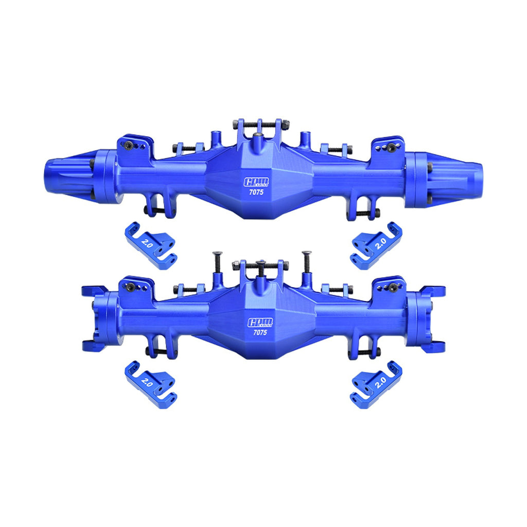 Aluminum 7075-T6 Alloy Quick Release Front & Rear Axle Housing Set For Losi 1:8 LMT 2.0 / 1:10 TLR Tuned LMT Monster Truck Upgrades - Blue