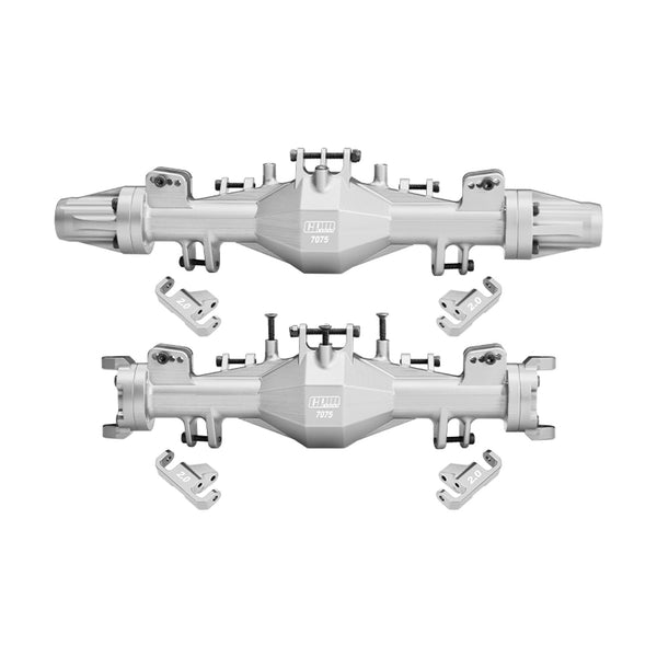Aluminum 7075-T6 Alloy Quick Release Front & Rear Axle Housing Set For Losi 1:8 LMT 2.0 / 1:10 TLR Tuned LMT Monster Truck Upgrades - Silver