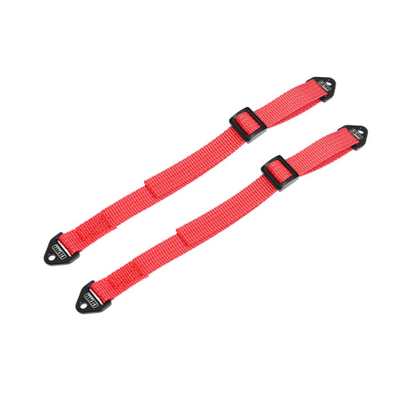 Front Or Rear Suspension Travel Limit Straps For Losi 1:8 LMT 1.0 & 2.0 / 1:6 Super Baja 1.0 & 2.0 / 1:10 Baja REY / Rock REY / Traxxas 1:7 UDR / Axial 1:10 RBX10 - Black+Red