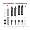 Aluminum 6061-T6 Alloy Front Or Rear Complete Internal Spring Shock (130mm And 134mm) For LOSI 1/8 LMT 2.0 Grave Digger 4X4 Solid Axle Brushless Monster Truck-LOS04028 Upgrades - Black