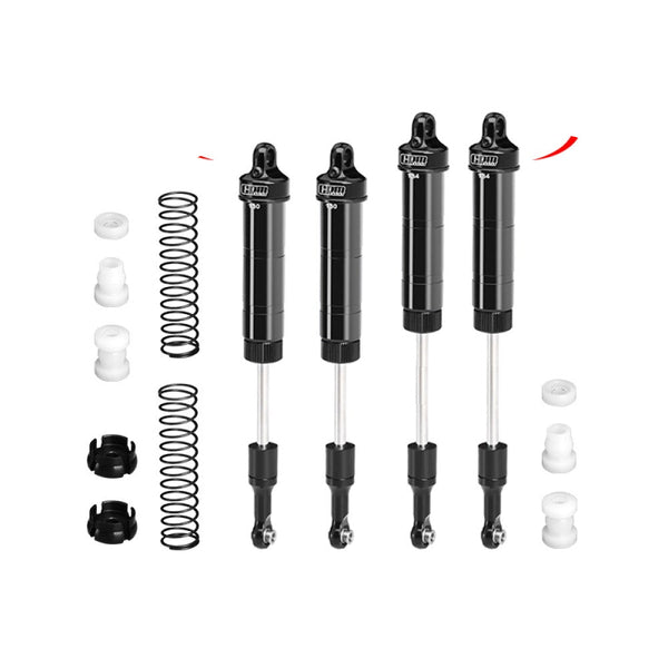 Aluminum 6061-T6 Alloy Front Or Rear Complete Internal Spring Shock (130mm And 134mm) For LOSI 1/8 LMT 2.0 Grave Digger 4X4 Solid Axle Brushless Monster Truck-LOS04028 Upgrades - Black