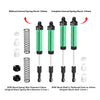Aluminum 6061-T6 Alloy Front Or Rear Complete Internal Spring Shock (130mm And 134mm) For LOSI 1/8 LMT 2.0 Grave Digger 4X4 Solid Axle Brushless Monster Truck-LOS04028 Upgrades - Green