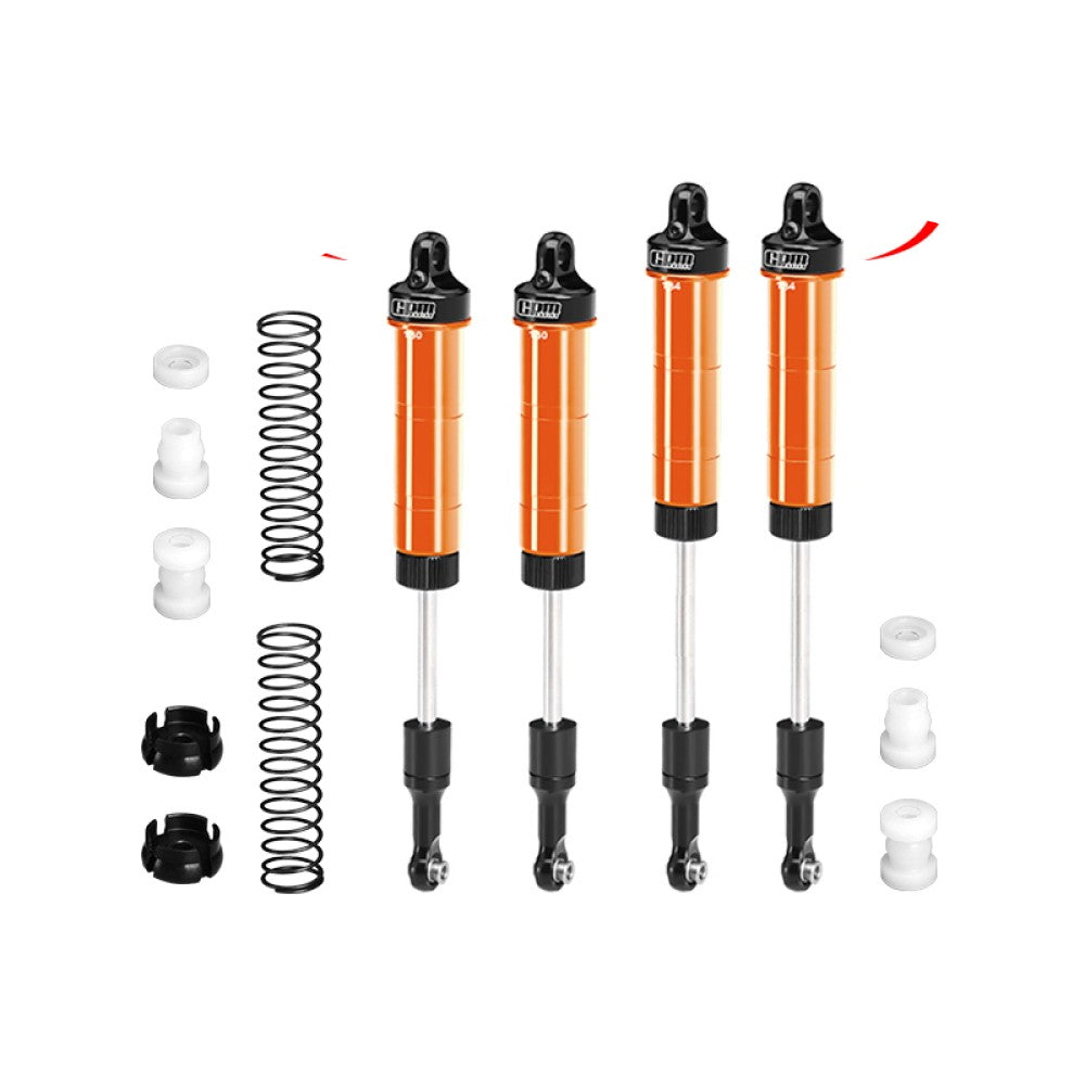 Aluminum 6061-T6 Alloy Front Or Rear Complete Internal Spring Shock (130mm And 134mm) For LOSI 1/8 LMT 2.0 Grave Digger 4X4 Solid Axle Brushless Monster Truck-LOS04028 Upgrades - Orange