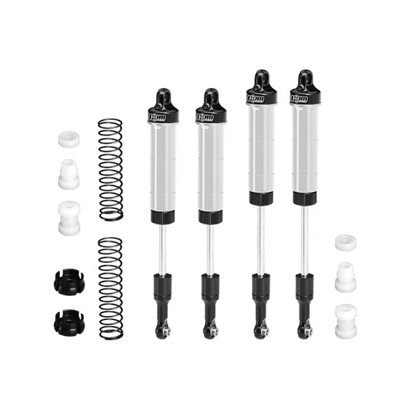 Aluminum 6061-T6 Alloy Front Or Rear Complete Internal Spring Shock (130mm And 134mm) For LOSI 1/8 LMT 2.0 Grave Digger 4X4 Solid Axle Brushless Monster Truck-LOS04028 Upgrades - Silver