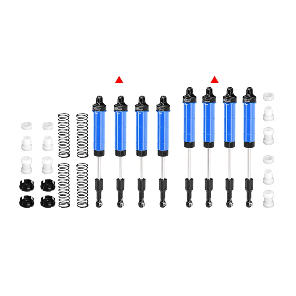 Aluminum 6061-T6 Alloy Front & Rear Complete Internal Spring Shock Set 130mm And 134mm For LOSI 1/8 LMT 2.0 Grave Digger 4X4 Monster Truck-LOS04028 Upgrades - Blue