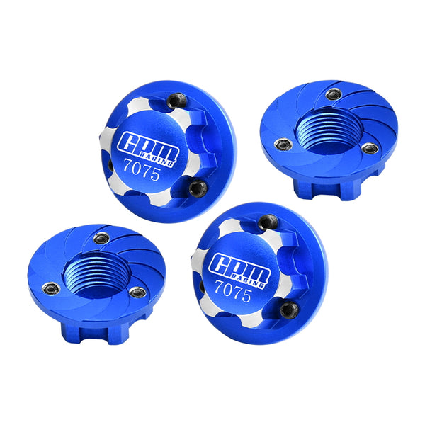 Aluminum 7075 Alloy Wheel Nut 17mm Suitable For LOSI 1/6 8IGHT-X Super Lasernut 4WD Brushless Buggy-LOS04019 & 1/7 1/8 Arrma RC Car Upgrade Parts - Blue