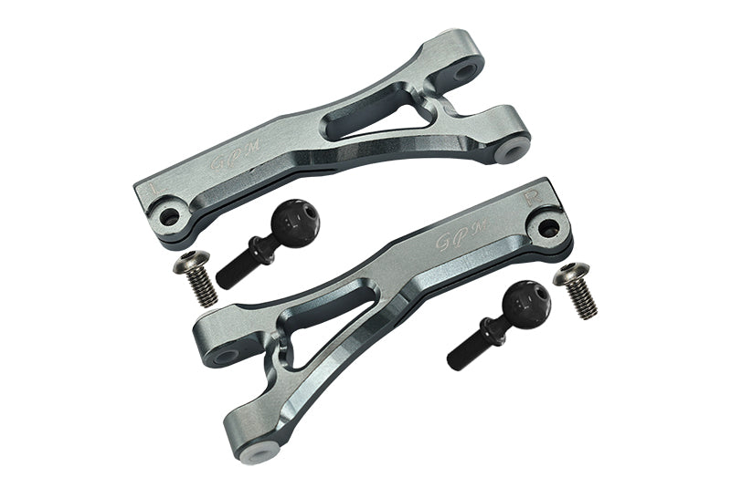 Arrma LIMITLESS / INFRACTION / TYPHON Aluminum Front Upper Arms - 2Pc Set Gray Silver