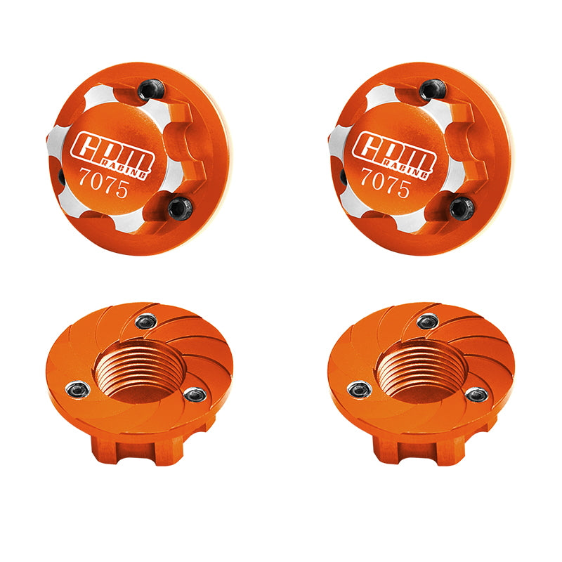 Aluminum 7075 Wheel Lock 17mm For Arrma 1:8 KRATON / NOTORIOUS / OUTCAST / TALION / KRATON EXB / TYPHON / KRATON V5 / NOTORIOUS V5 / 1:7 INFRACTION / FIRETEAM / LIMITLESS V2 / FELONY / MOJAVE - Orange