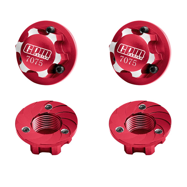 Aluminum 7075 Wheel Lock 17mm For Arrma 1:8 KRATON / NOTORIOUS / OUTCAST / TALION / KRATON EXB / TYPHON / KRATON V5 / NOTORIOUS V5 / 1:7 INFRACTION / FIRETEAM / LIMITLESS V2 / FELONY / MOJAVE - Red