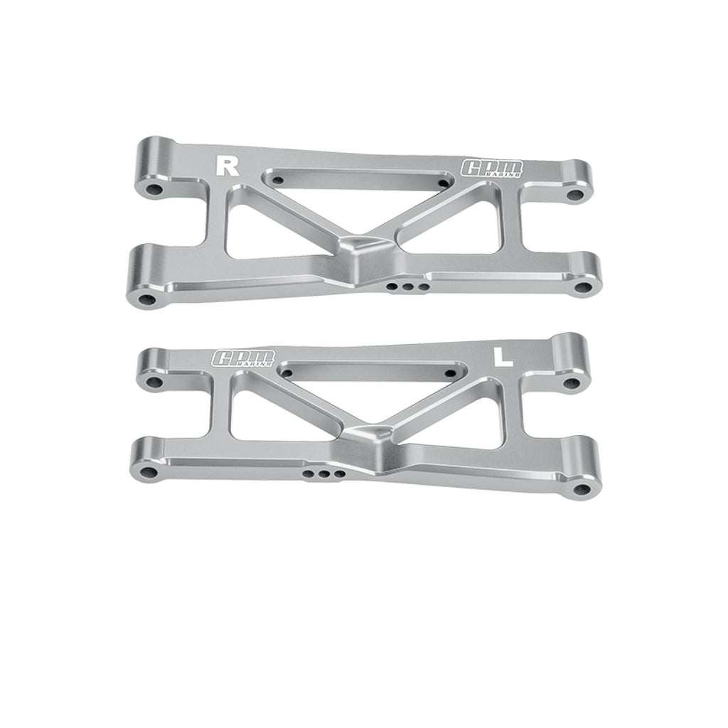 Aluminum 7075-T6 Alloy Rear Lower Suspension Arms For Arrma 1/16 Mini Kraton 3S Speed Truck-ARA2508 Upgrades - Silver