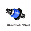 20CrMnTi Steel + Aluminum 7075 Alloy Front Differential 12/30T 0.8 Mod For Arrma 1/16 Mini Kraton 3S Speed Truck Upgrades - Blue