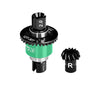 20CrMnTi Steel + Aluminum 7075 Alloy Rear Differential 12/30T 0.8 Mod For Arrma 1/16 Mini Kraton 3S Speed Truck Upgrades - Green