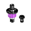 20CrMnTi Steel + Aluminum 7075 Alloy Rear Differential 12/30T 0.8 Mod For Arrma 1/16 Mini Kraton 3S Speed Truck Upgrades - Purple