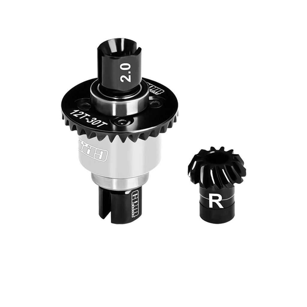 20CrMnTi Steel + Aluminum 7075 Alloy Rear Differential 12/30T 0.8 Mod For Arrma 1/16 Mini Kraton 3S Speed Truck Upgrades - Silver