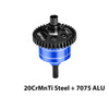 20CrMnTi Steel + Aluminum 7075 Alloy Complete Center Differential 38T 0.8 Mod & Motor Plate & Pinion Gear 15T For Arrma 1/16 Mini Kraton 3S Speed Truck Upgrades - Blue