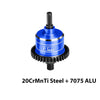 20CrMnTi Steel + Aluminum 7075 Alloy Complete Center Differential 38T 0.8 Mod & Motor Plate & Pinion Gear 15T For Arrma 1/16 Mini Kraton 3S Speed Truck Upgrades - Blue