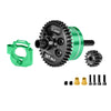 20CrMnTi Steel + Aluminum 7075 Alloy Complete Center Differential 38T 0.8 Mod & Motor Plate & Pinion Gear 15T For Arrma 1/16 Mini Kraton 3S Speed Truck Upgrades - Green