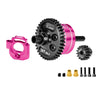 20CrMnTi Steel + Aluminum 7075 Alloy Complete Center Differential 38T 0.8 Mod & Motor Plate & Pinion Gear 15T For Arrma 1/16 Mini Kraton 3S Speed Truck Upgrades - Pink