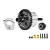 20CrMnTi Steel + Aluminum 7075 Alloy Complete Center Differential 38T 0.8 Mod & Motor Plate & Pinion Gear 15T For Arrma 1/16 Mini Kraton 3S Speed Truck Upgrades - Silver