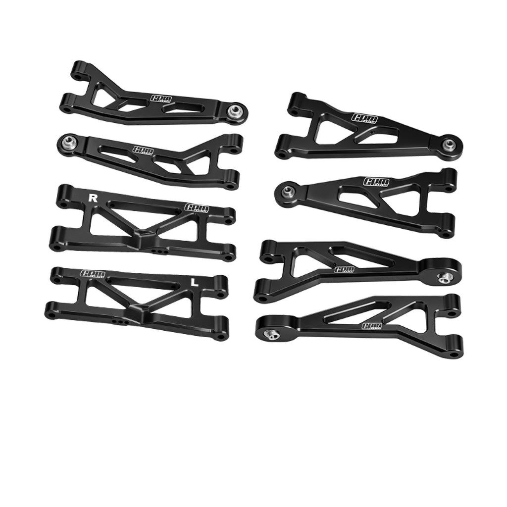 Aluminum 7075-T6 Alloy Front & Rear Suspension Arms Kit For Arrma 1/16 Mini Kraton 3S Speed Truck-ARA2508 Upgrades - Black