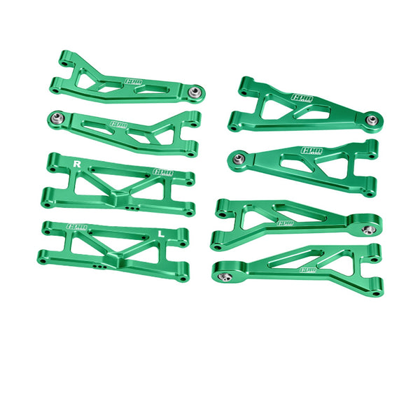 Aluminum 7075-T6 Alloy Front & Rear Suspension Arms Kit For Arrma 1/16 Mini Kraton 3S Speed Truck-ARA2508 Upgrades - Green