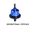 20CrMnTi Steel + Aluminum 7075 Alloy Complete Center Differential 63T 0.5 Mod For Arrma 1/16 Mini Kraton 3S Speed Truck Upgrades - Blue
