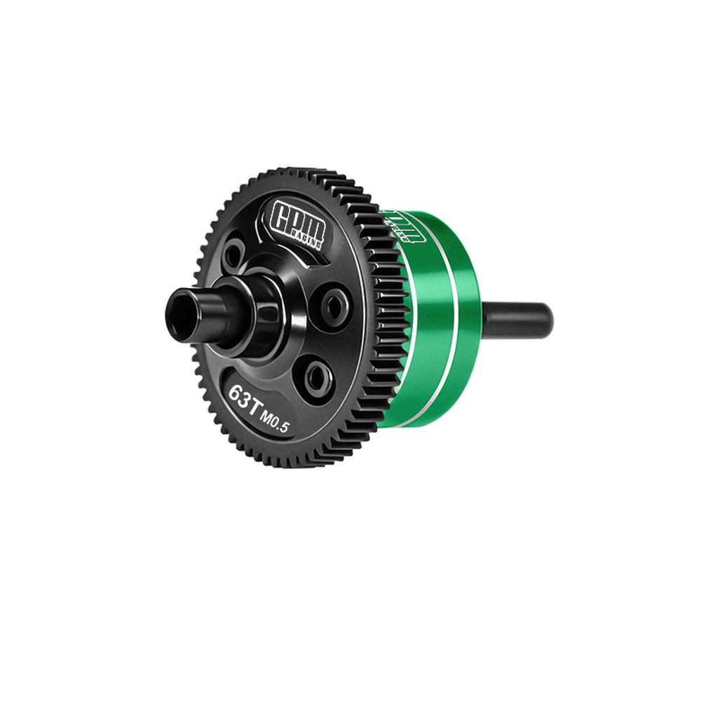 20CrMnTi Steel + Aluminum 7075 Alloy Complete Center Differential 63T 0.5 Mod For Arrma 1/16 Mini Kraton 3S Speed Truck Upgrades - Green